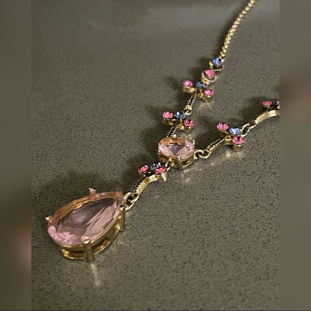 VCLM Pink Rhinestone Necklace - Picture 4 of 8